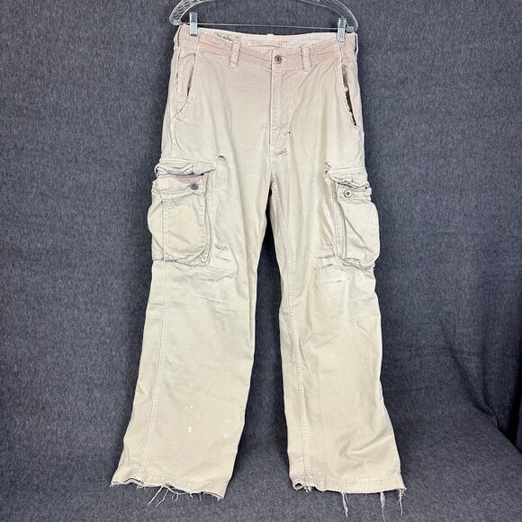 American Eagle Outfitters Other - VTG American Eagle Destroyed Cargo Pants Sz 31x32 Y2K Grunge Streetwear Tattered